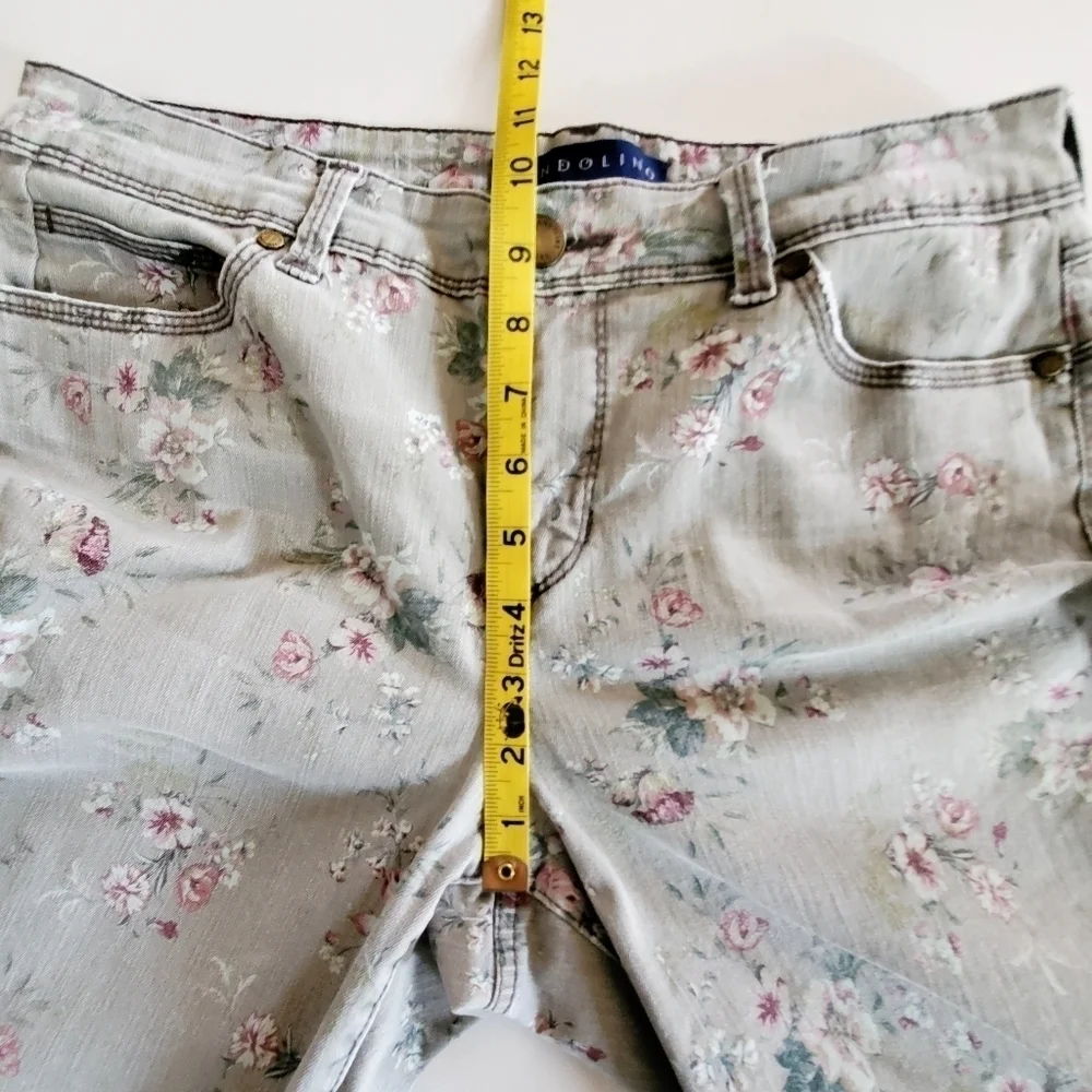 7001 * Bandolino Lisbeth Floral Print Jeans Gray Size 8P - Picture 13 of 15
